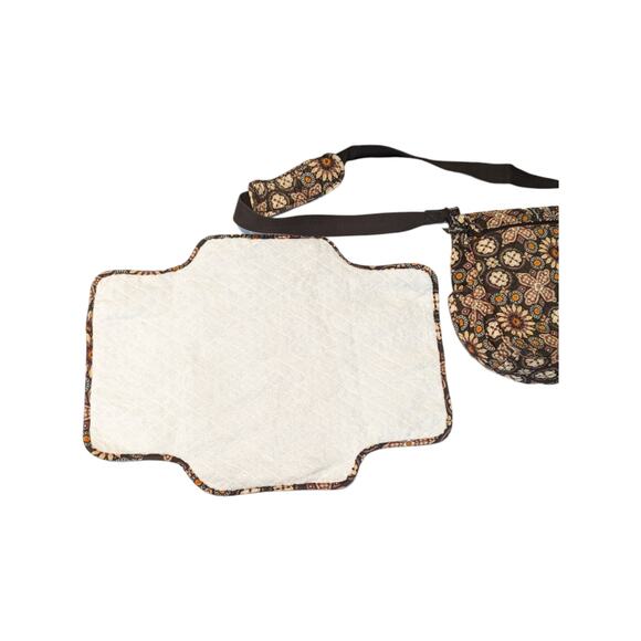 Vera Bradley Canyon Diaper Bag Messenger Brown Paisley Changing Pad Baby Floral - Picture 4 of 4